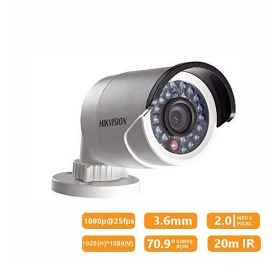Haikon Ds-2Ce16D0T-Ir 2Mp 3.6Mm Hd-Tvi Analog Bullet Kamera Haikon Ds-2Ce16D0T-Ir 2Mp 3.6Mm Hd-Tvi Analog Bullet Kamera