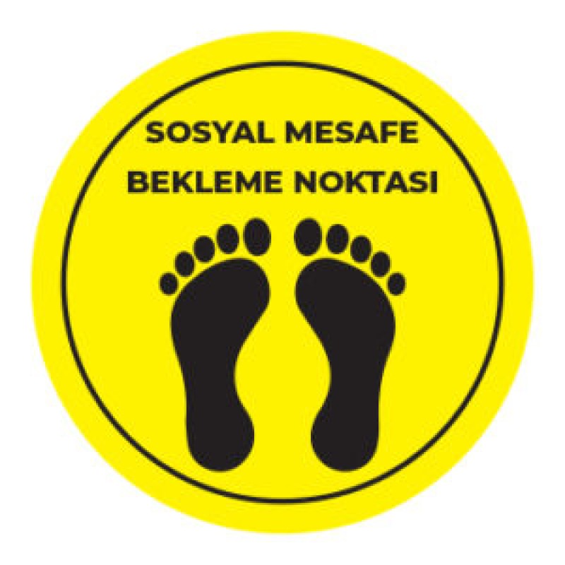Sosyal Mesafe Bekleme Noktası Sticker Sari fiyat teklifi al