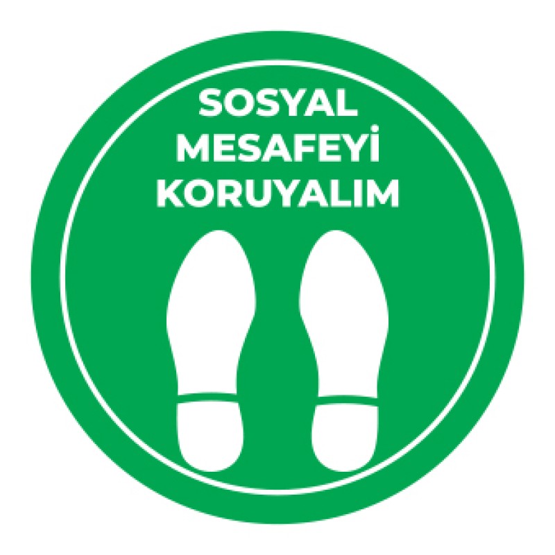 Sosyal Mesafe Adım Etiketi Yesil fiyat teklifi al