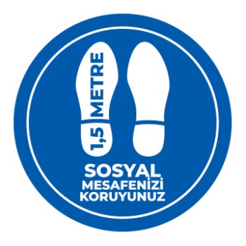 Sosyal Mesafe Adim Sticker 1.5 Metre Mavi 