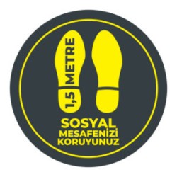 Sosyal Mesafe Adim Sticker 1.5 Metre Siyah 