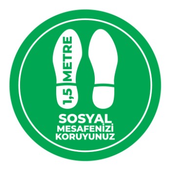 Sosyal Mesafe Adim Sticker 1.5 Metre Yesil 