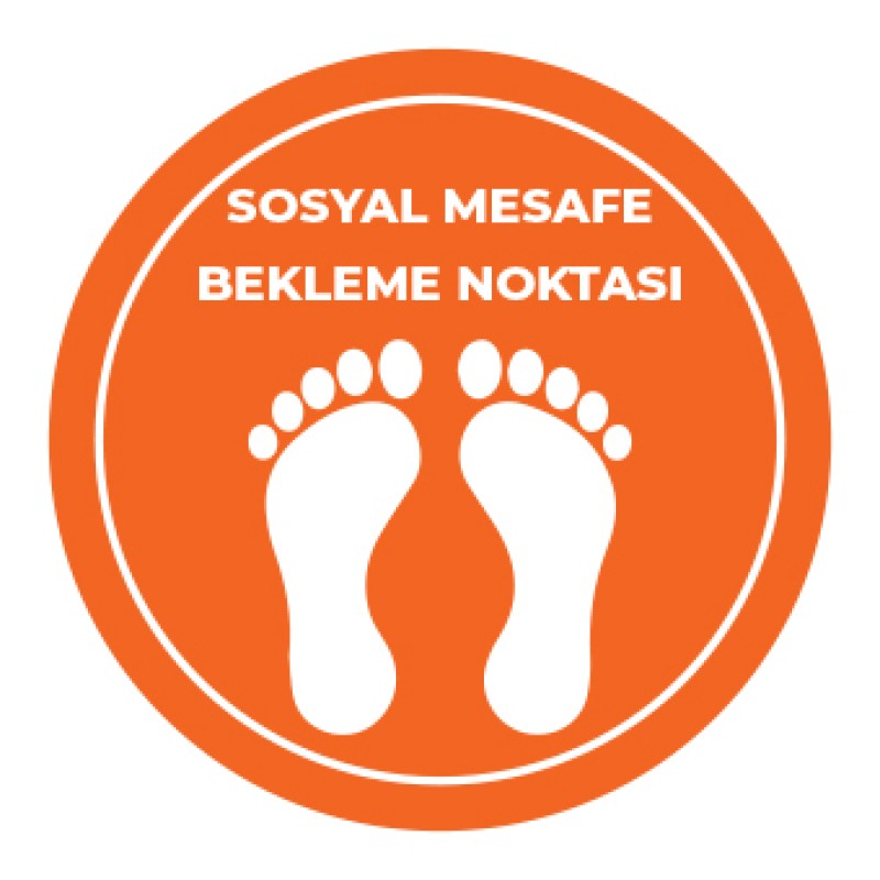 Sosyal Mesafe Bekleme Noktası Sticker Turuncu fiyat teklifi al