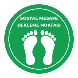 Sosyal Mesafe Bekleme Noktası Sticker Yesil 