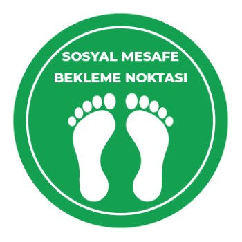 Sosyal Mesafe Bekleme Noktası Sticker Yesil 