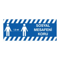 Sosyal Mesafe Koruyucu Bant Mavi 