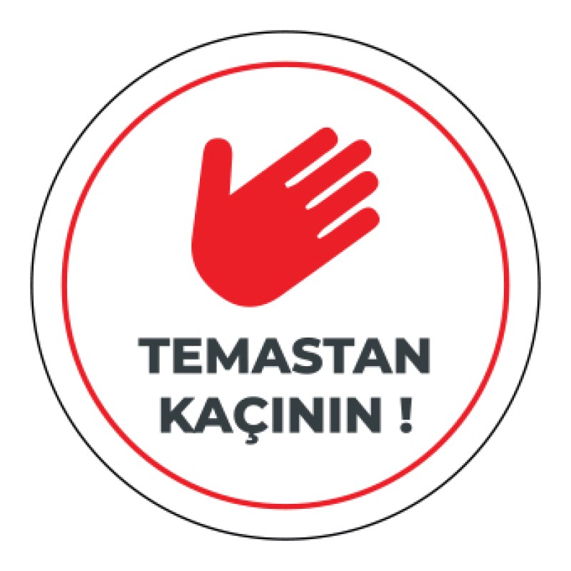 Sosyal Mesafe Temastan Kacinin Sticker Beyaz fiyat teklifi al