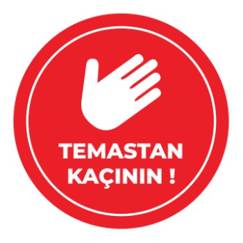 Sosyal Mesafe Temastan Kacinin Sticker Kirmizi 