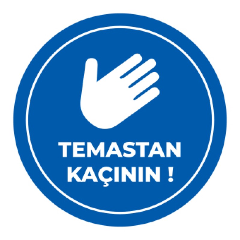 Sosyal Mesafe Temastan Kacinin Sticker Mavi fiyat teklifi al