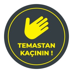 Sosyal Mesafe Temastan Kacinin Sticker Siyah 