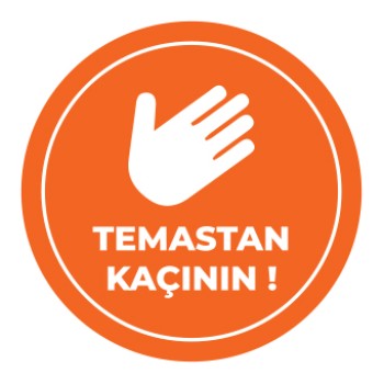 Sosyal Mesafe Temastan Kacinin Sticker Turuncu 