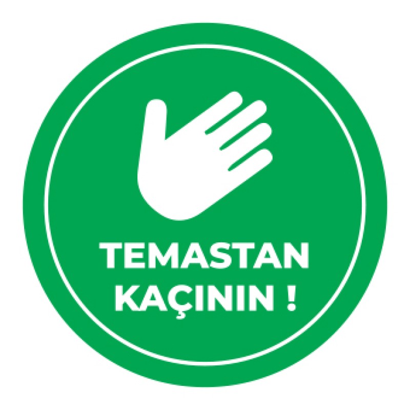 Sosyal Mesafe Temastan Kacinin Sticker Yesil fiyat teklifi al