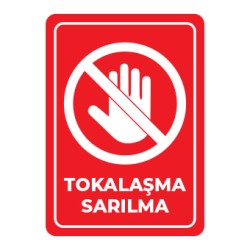 Sosyal Mesafe Tokalasma Sarilma Etiket Kirmizi 