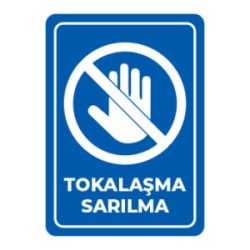 Sosyal Mesafe Tokalasma Sarilma Etiket Mavi 
