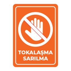 Sosyal Mesafe Tokalasma Sarilma Etiket Turuncu 