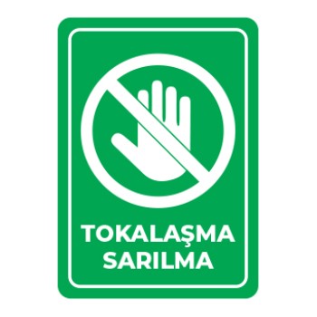 Sosyal Mesafe Tokalasma Sarilma Sticker Yesil 