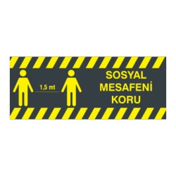 Sosyal Mesafe Uyarici Bant Siyah 