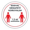 Sosyal Mesafemizi Koruyalım Sticker 1,5 Metre Beyaz 