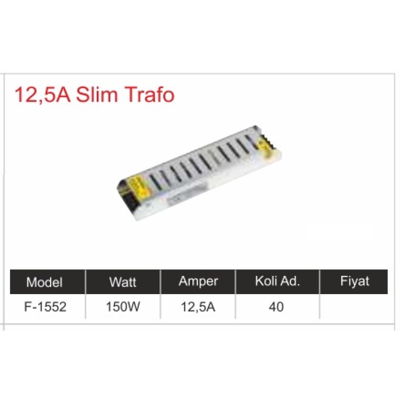 12 Volt 12,5 Amper Slim Trafo perpa fiyat 12 Volt 12,5 Amper Slim Trafo fiyat teklifi al