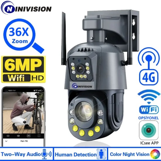 6 MP 36X 7/24 KAYIT 2 KAMERALI 4G Sim Kartlı Kamera 90W 40AH Solar Panelli sistem 6 MP 36X 7/24 KAYIT 2 KAMERALI 4G Sim Kartlı Kamera 90W 40AH Solar Panelli sistem
