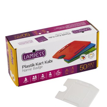 Lamiess  Lms 214 Yatay Plastik Kart Kabı Beyaz 50'Li Lamiess  Lms 214 Yatay Plastik Kart Kabı Beyaz 50'Li