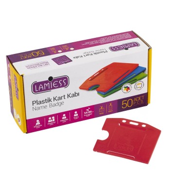 Lamiess  Lms 214 Yatay Plastik Kart Kabı Kırmızı 50'Li Lamiess  Lms 214 Yatay Plastik Kart Kabı Kırmızı 50'Li