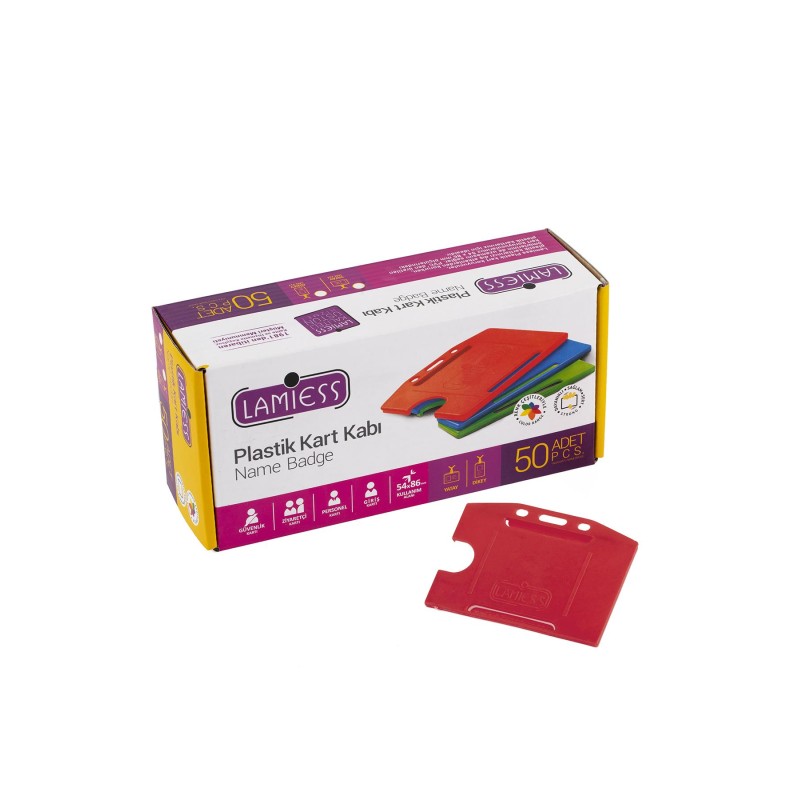 Lamiess  Lms 214 Yatay Plastik Kart Kabı Kırmızı 50'Li fiyat teklifi al