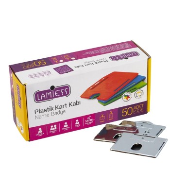 Lamiess  Lms 214 Yatay Plastik Kart Kabı Krom 50'Li Lamiess  Lms 214 Yatay Plastik Kart Kabı Krom 50'Li