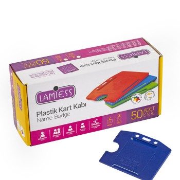 Lamiess  Lms 214 Yatay Plastik Kart Kabı Lacivert 50'Li Lamiess  Lms 214 Yatay Plastik Kart Kabı Lacivert 50'Li