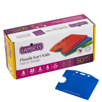 Lamiess  Lms 214 Yatay Plastik Kart Kabı Mavi 50'Li Lamiess  Lms 214 Yatay Plastik Kart Kabı Mavi 50'Li