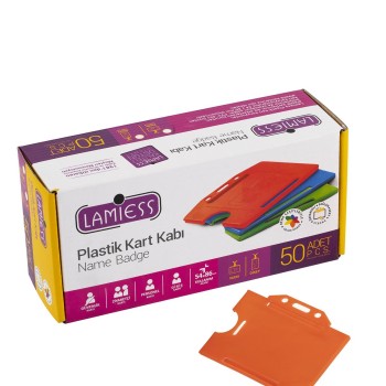 Lamiess  Lms 214 Yatay Plastik Kart Kabı Turuncu 50'Li Lamiess  Lms 214 Yatay Plastik Kart Kabı Turuncu 50'Li