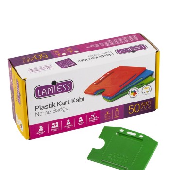 Lamiess  Lms 214 Yatay Plastik Kart Kabı Yeşil 50'Li Lamiess  Lms 214 Yatay Plastik Kart Kabı Yeşil 50'Li