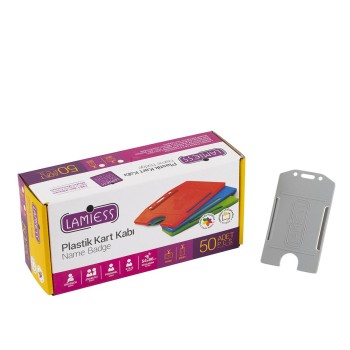 Lamiess  Lms 217 Dikey Plastik Kart Kabı Gri 50'Li Lamiess  Lms 217 Dikey Plastik Kart Kabı Gri 50'Li