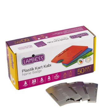 Lamiess  Lms 217 Dikey Plastik Kart Kabı Krom 50'Li Lamiess  Lms 217 Dikey Plastik Kart Kabı Krom 50'Li