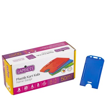 Lamiess  Lms 217 Dikey Plastik Kart Kabı Lacivert 50'Li Lamiess  Lms 217 Dikey Plastik Kart Kabı Lacivert 50'Li