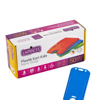 Lamiess  Lms 217 Dikey Plastik Kart Kabı Mavi 50'Li Lamiess  Lms 217 Dikey Plastik Kart Kabı Mavi 50'Li