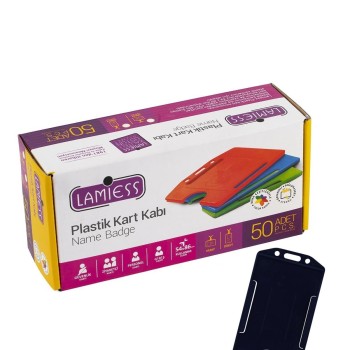 Lamiess  Lms 217 Dikey Plastik Kart Kabı Siyah 50'Li Lamiess  Lms 217 Dikey Plastik Kart Kabı Siyah 50'Li