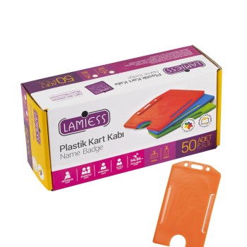 Lamiess  Lms 217 Dikey Plastik Kart Kabı Turuncu 50'Li Lamiess  Lms 217 Dikey Plastik Kart Kabı Turuncu 50'Li