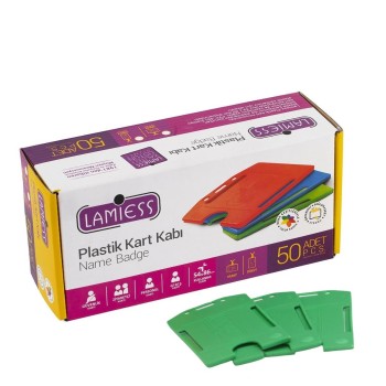 Lamiess  Lms 217 Dikey Plastik Kart Kabı Yeşil 50'Li Lamiess  Lms 217 Dikey Plastik Kart Kabı Yeşil 50'Li