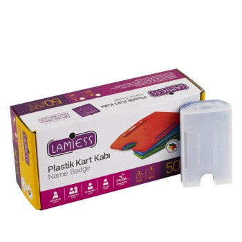 Lamiess  Lms 217 Dikey Plastik Kart Kabı Şeffaf 50'Li Lamiess  Lms 217 Dikey Plastik Kart Kabı Şeffaf 50'Li