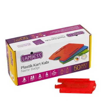 Lamiess  Lms 211 Yatay Dikey Çift Hazneli Kart Kabı Şeffaf Kırmızı 25'Li Lamiess  Lms 211 Yatay Dikey Çift Hazneli Kart Kabı Şeffaf Kırmızı 25'Li
