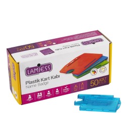 Lamiess  Lms 211 Yatay Dikey Çift Hazneli Kart Kabı Şeffaf Mavi 25'Li