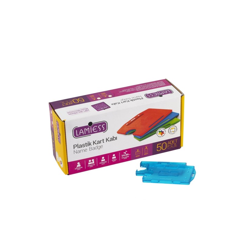 Lamiess  Lms 211 Yatay Dikey Çift Hazneli Kart Kabı Şeffaf Mavi 25'Li fiyat teklifi al