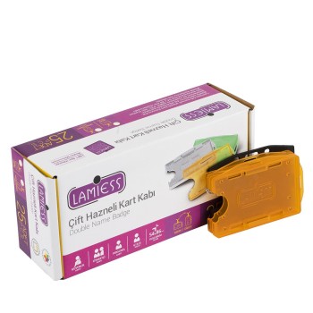 Lamiess  Lms 211 Yatay Dikey Çift Hazneli Kart Kabı Şeffaf Turuncu 25'Li Lamiess  Lms 211 Yatay Dikey Çift Hazneli Kart Kabı Şeffaf Turuncu 25'Li