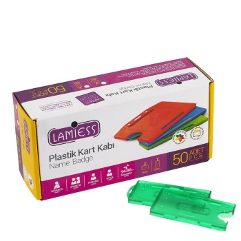 Lamiess  Lms 211 Yatay Dikey Çift Hazneli Kart Kabı Şeffaf Yeşil 25'Li Lamiess  Lms 211 Yatay Dikey Çift Hazneli Kart Kabı Şeffaf Yeşil 25'Li