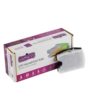Lamiess  Lms 210 Yatay Çift Hazneli Kart Kabı Şeffaf 25'Li Lamiess  Lms 210 Yatay Çift Hazneli Kart Kabı Şeffaf 25'Li