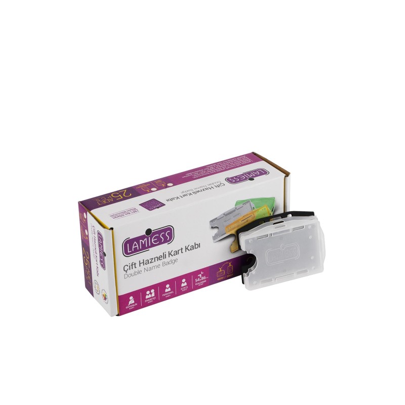 Lamiess  Lms 210 Yatay Çift Hazneli Kart Kabı Şeffaf 25'Li perpa fiyat Lamiess  Lms 210 Yatay Çift Hazneli Kart Kabı Şeffaf 25'Li fiyat teklifi al