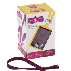 Lamiess Kart Askı İpi M.Maşalı Klipsli Bordo  50'Li