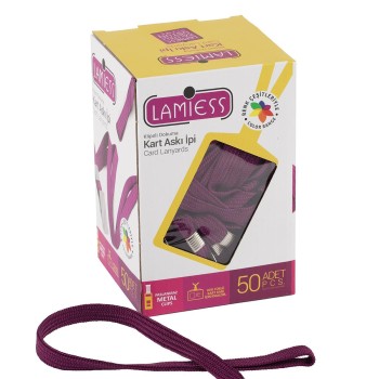 Lamiess Kart Askı İpi M.Maşalı Klipsli Bordo  50'Li Lamiess Kart Askı İpi M.Maşalı Klipsli Bordo  50'Li