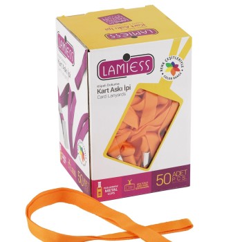 Lamiess Kart Askı İpi M.Maşalı Klipsli Fosforlu Turuncu 50'Li Lamiess Kart Askı İpi M.Maşalı Klipsli Fosforlu Turuncu 50'Li